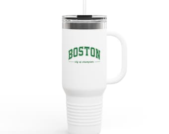 Boston City of Champions Travel Mug: 40oz Insulated Stainless Steel Tumbler