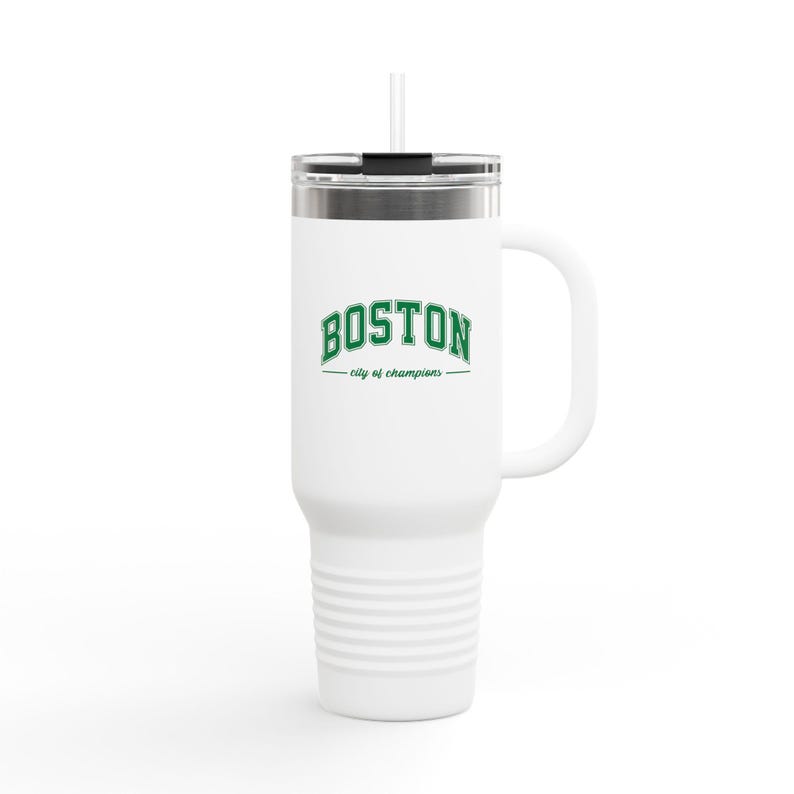 Taza de viaje Boston City of Champions: vaso térmico de acero inoxidable de 40 oz imagen 1
