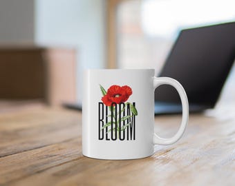 Red Poppy Flower Coffee Mug: Inspirational Ceramic Mug