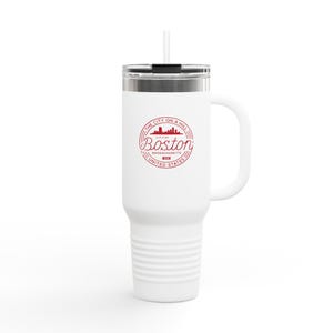 Boston Stainless Steel Mug, 40oz Insulated Tumbler, Boston Souvenir Gift, City On A Hill, Traveler Mug, Boston Lover
