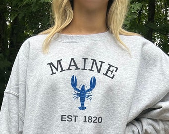 MAINE EST 1820 Blue Lobster Graphic Unisex Heavy Blend Crewneck Pullover Sweatshirt Me Family Vacation Lokale staat van, cadeau, vakantie, vriend