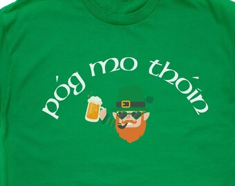 Camiseta unisex de estilo suave Pog ma Thoin, jerga gaélica, jerga irlandesa, dicho, bésame, camiseta de Irlanda, camiseta divertida, regalo para amigos, divertida, día de San Patricio