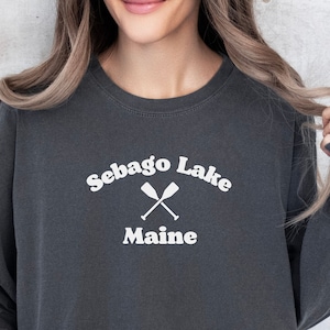 Big Sebago, Lake, Maine, ME, Unisex Garment-dyed Long Sleeve, T-Shirt, tee, Comfort Colors, gift, family, camp, birthday, holiday, cabin,