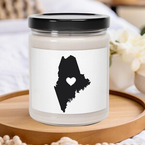 Maine, kaart, hart, geurend, soja, kaars, 9oz, boerderij, decor, huis, huis, housewarming, verjaardag, bruiloft, cadeau, moeder, staat, vriend,