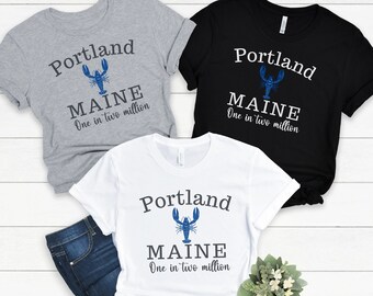 Portland MAINE Blue Lobster t-shirt "It's One in Two Million" Unisex Jersey Short Sleeve Tee ME group family gift old port vacation state