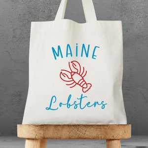 Maine Lobsters Cotton Canvas Tote, Tasche, Geschenk, gunst, Urlaub, Geschäft, Hochzeit, Geburtstag, Familie, Mama, Urlaub, Weihnachten, ME, Neu England