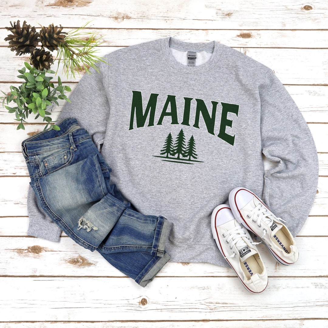 MAINE, Pine, Trees, State, Unisex, Crewneck, Sweatshirt, Pullover