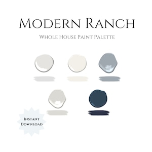 Interior Paint Palette Modern Ranch Paint Palette Home Color Palette Whole House Paint Palette
