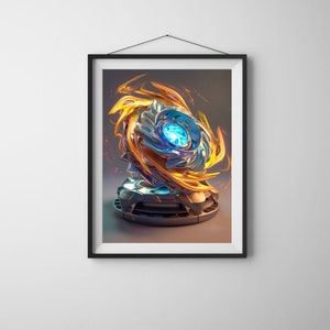 Beyblade Art Galactic Firestorm - Titan Flame Edition, Beyblade Burst Poster, Metal Fusion Art for Fans and Gamers, Beyblade Digital Art