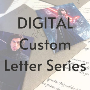 May include: Digital custom letter series with a Star Wars character on the cover. The text "Letter 6" is visible in the background.