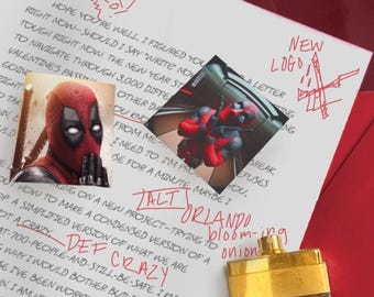 Deadpool and Wolverine Custom Love Letter with Stickers