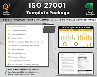 Pacchetto modello ISO 27001:2022 | Standard di gestione della sicurezza delle informazioni | ISMS