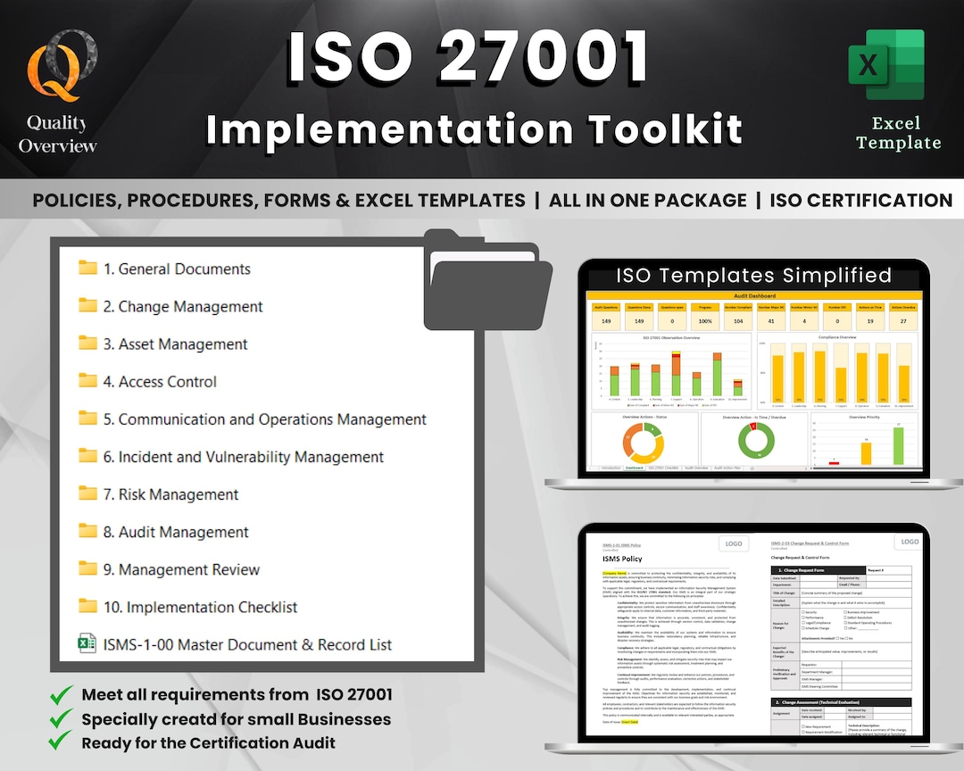 Iso Master Form ISO 27001 Implementation Toolkit | Policies, Procedures, Forms (excel ...