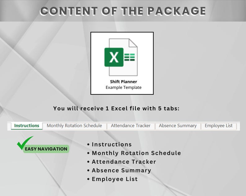 Shift Planner Excel Template | Employee Schedule Tracker | Work ...