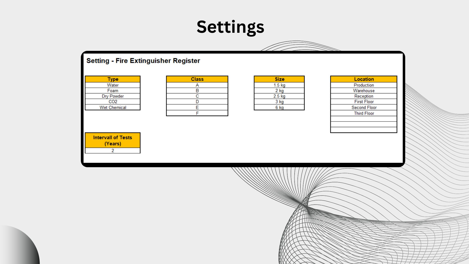 Fire Extinguisher Register | Dashboard | Template | Excel - Etsy