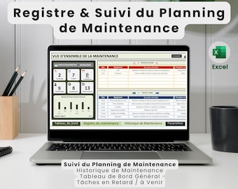 Modèle Excel de Registre de Maintenance | Suivi d’Entretien des Équipements | Journal de Maintenance Préventive