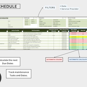 Maintenance Schedule Register Excel Template: Maintenance Planner, Maintenance Tracker, Mainteance Cost. Bônus Calibration Register Bild 2