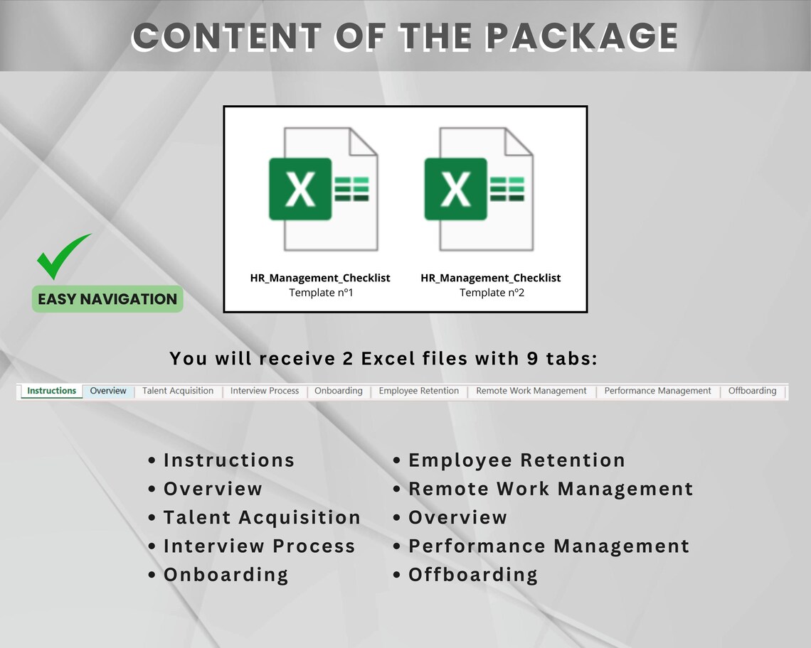 HR Management Checklist & Dashboard – Excel HR Tracker Template ...