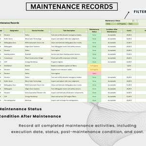 Maintenance Schedule Register Excel Template: Maintenance Planner, Maintenance Tracker, Mainteance Cost. Bônus Calibration Register Bild 6