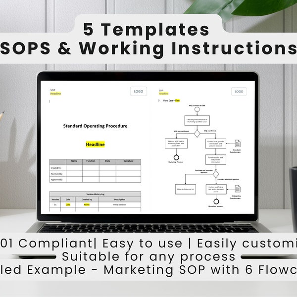 5 Templates | SOP | Standard Operating Procedure | Working Instruction | Detailled Example