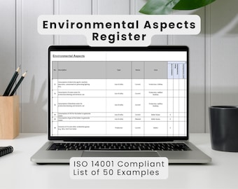 Registro degli aspetti ambientali | ISO 14001 | Excel | 50 esempi