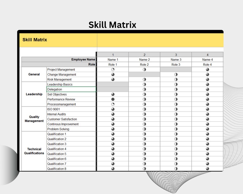 Training Matrix Skill Matrix Register Competencies Leadership