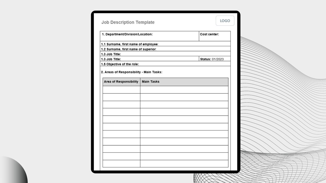Job Description Template | Basic & Advanced | MS Word | Editable | HR ...