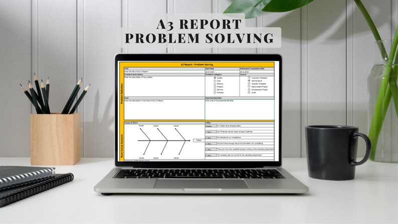 A3 Report | Template | Problem Solving | Root Cause Analysis | Ishikawa ...