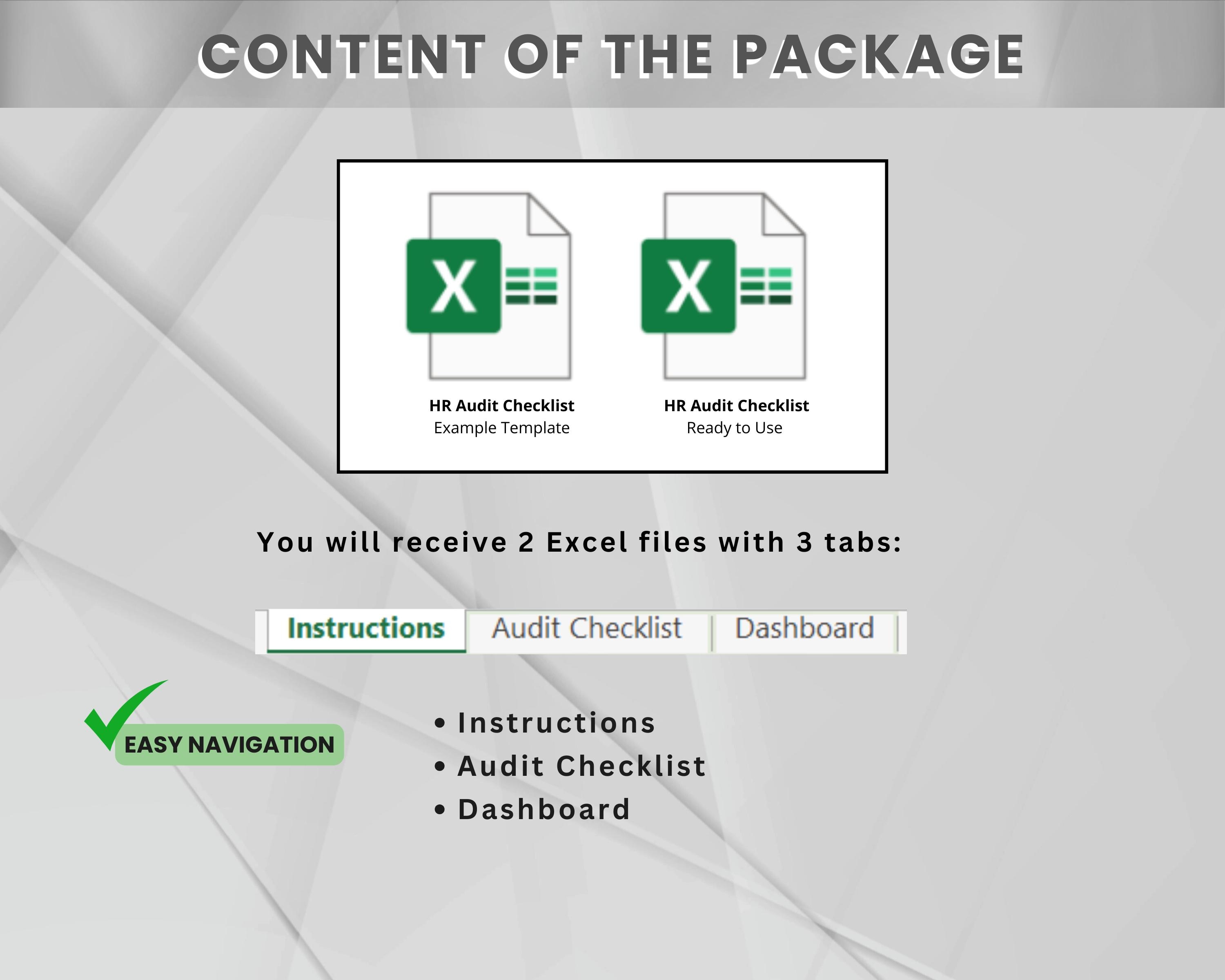 HR Audit Checklist Template – Human Resources Compliance Excel Tool ...