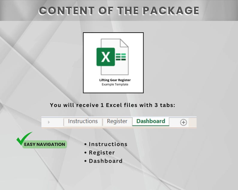 Weekly Loler Register Lifting Gear Inspection Register | Excel Tracker for Safety Compliance ...