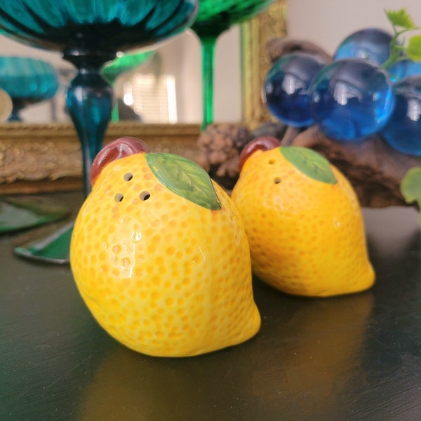 Lemon Salt and Pepper Shakers Etsy