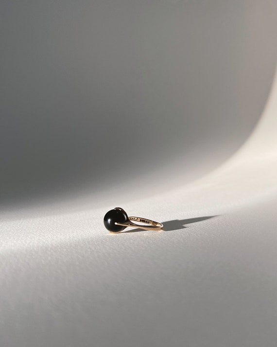 Statement Sphere Black Onyx Ring In 9ct Gold - image 2