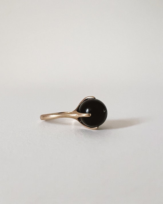 Statement Sphere Black Onyx Ring In 9ct Gold - image 6