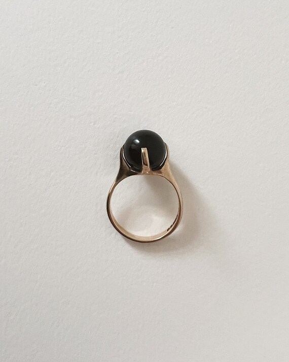 Statement Sphere Black Onyx Ring In 9ct Gold - image 5