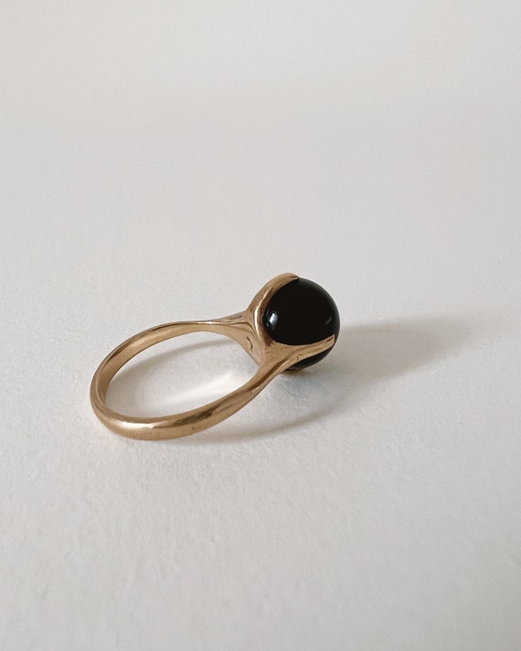 Statement Sphere Black Onyx Ring In 9ct Gold - image 3