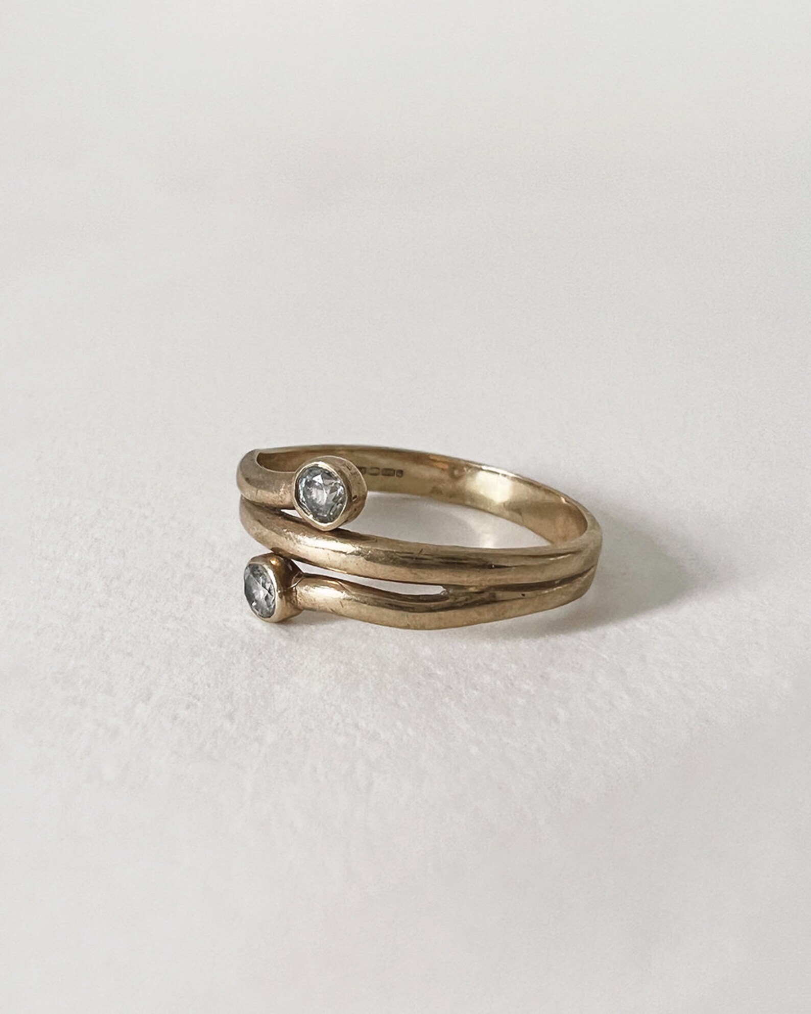 Triple Crossover Cubic Zirconia Stacking Ring in 9ct Gold - Etsy