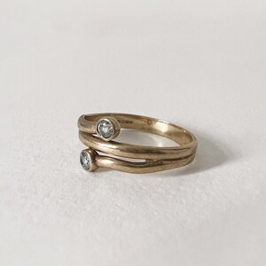 Triple Crossover Cubic Zirconia Stacking Ring in 9ct Gold - Etsy