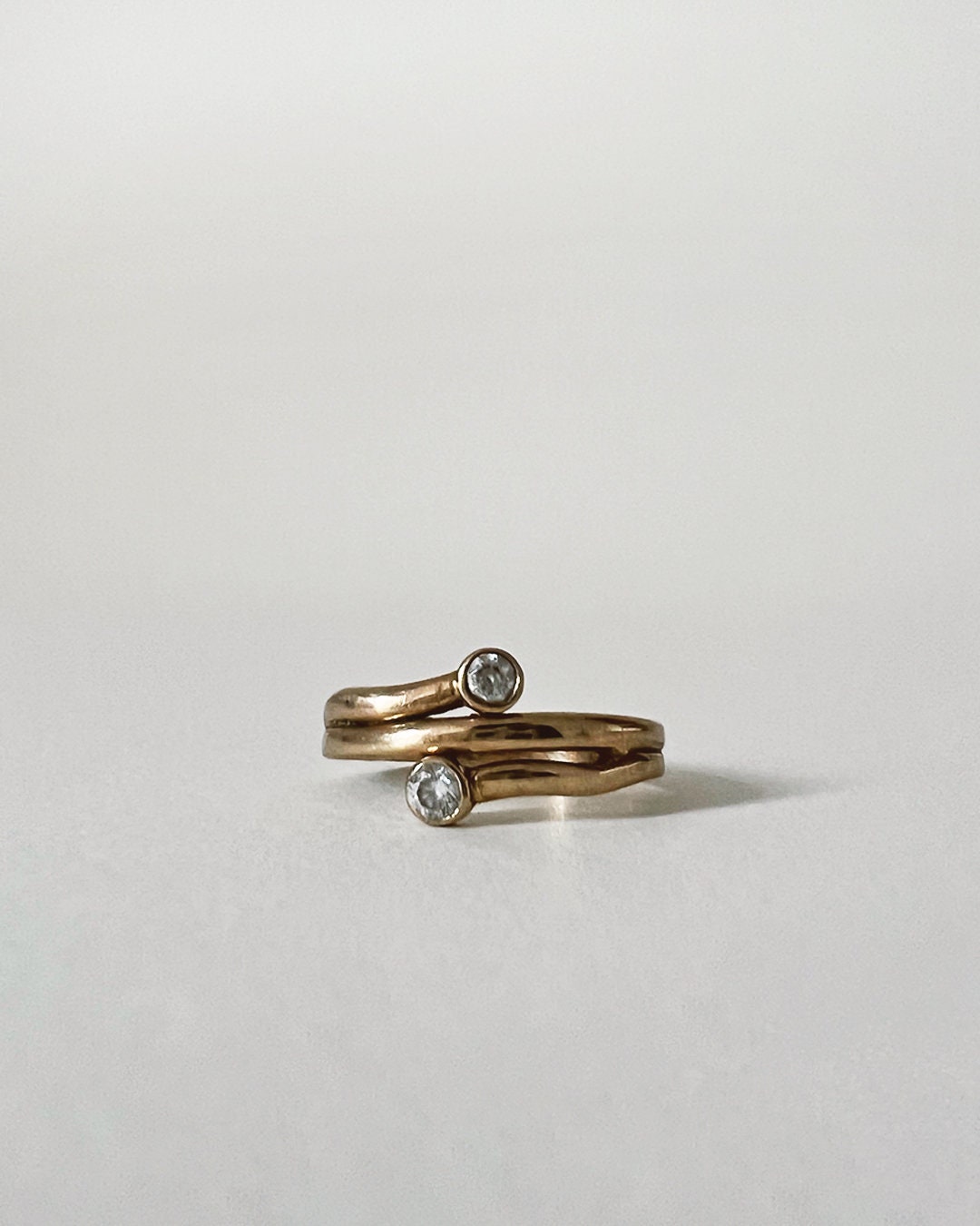 Triple Crossover Cubic Zirconia Stacking Ring in 9ct Gold - Etsy