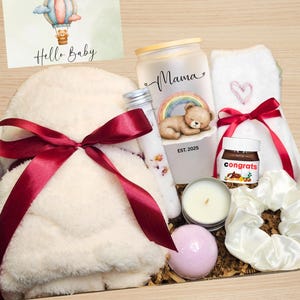 Pacote de cuidados para novas mães, caixa de presente para recém-nascido, cesta de presente para novas mães, cesta de chá de bebê, presente de spa, presente de parabéns para novas mães, cesta de bebê para recém-nascido pós-parto