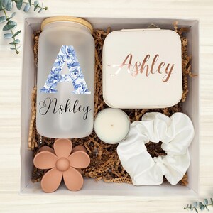 Caixa de presente de aniversário Amiga Cesta Aniversário Dela Caixa personalizada Mãe Pacote de cuidados de aniversário Mulheres Spa Caixa de presente Pensando em você Cesta Filha