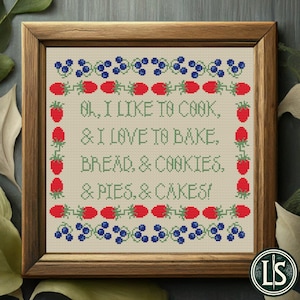 Berry Pie Cross Stitch Pattern - Handmade DIY Berry Embroidery Guide | PDF | Needlecraft