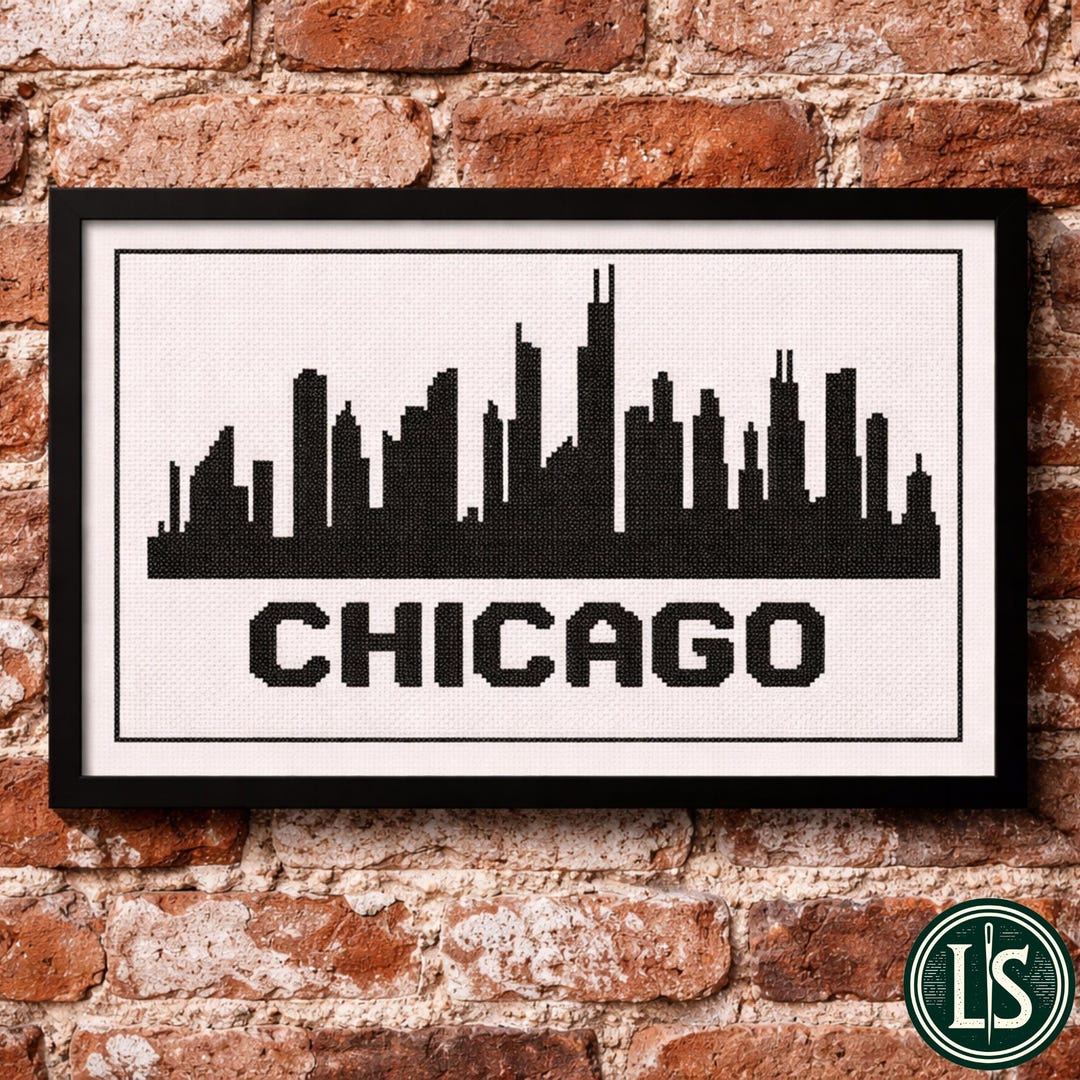 Chicago Skyline Cross Stitch Pattern PDF – Modern City Silhouette - Etsy
