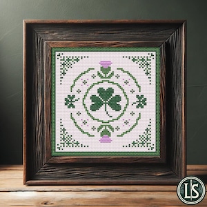 Handmade Shamrocks & Thistle Cross Stitch Pattern Clover St. Patrick&#39;s Day Irish – DIY Celtic Floral Embroidery Guide | PDF | Needlecraft