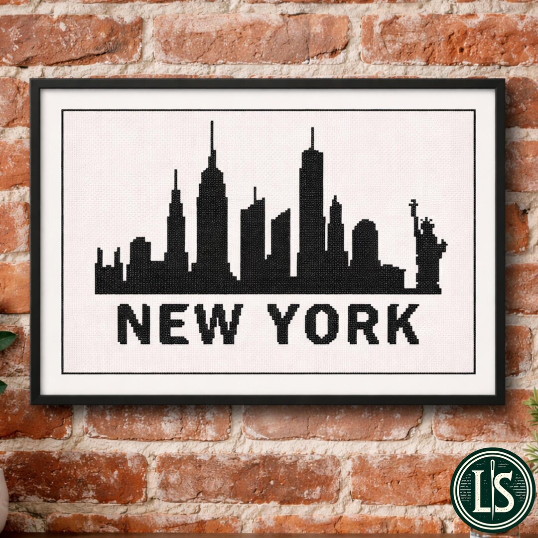 New York Skyline Cross Stitch Pattern PDF – Modern City Silhouette - Etsy