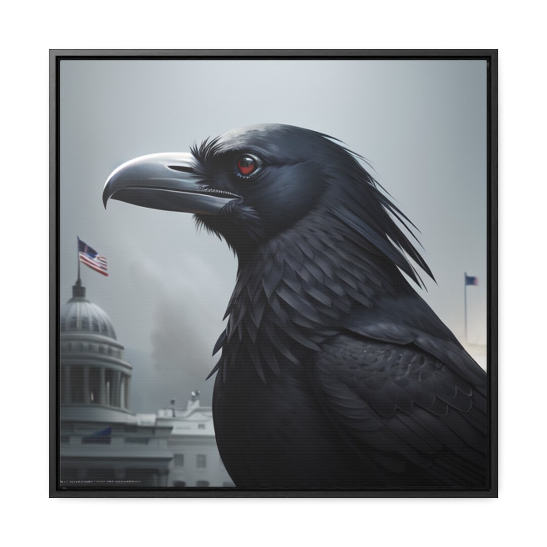 Raven Black Bird Superstition Wall Art Canvas Print Framed, Home Decor