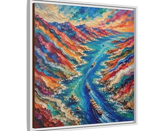 Straße von Hormus Öltanker Nautische Kunst Leinwand Druck | Maritime Wandkunst | Kunstdruck am Persischen Golf, Fauvistische Küstenlandschaft