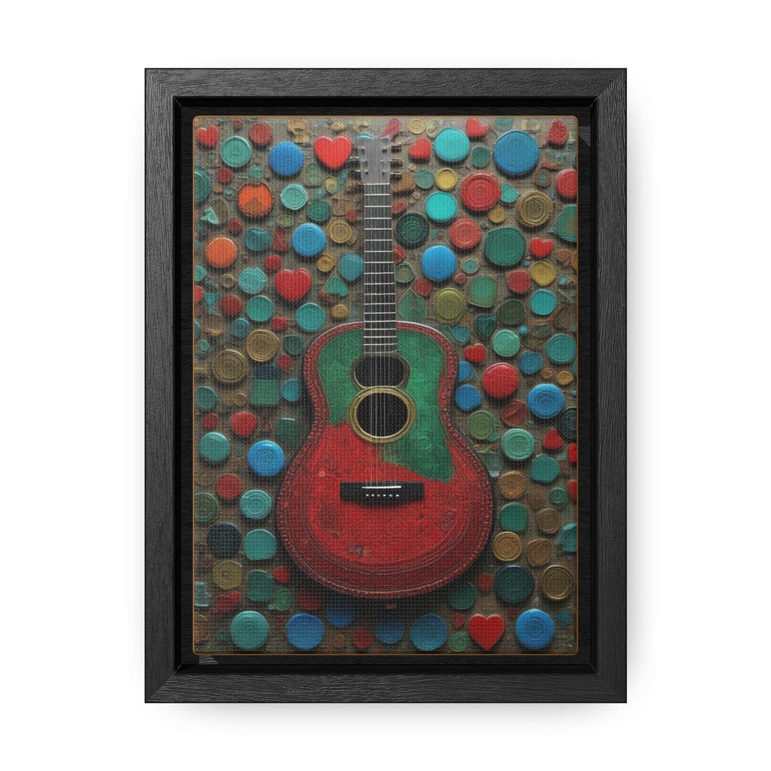 Delta Blues Guitar and Bottle Caps Wall Art Canvas Print, Boho ...