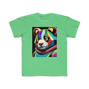 Colorful Panda Bear Tee: Abstract Geometric Art, Soft Cotton