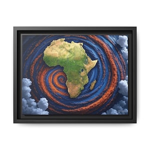 Africa Map Canvas Print: Whirlwinds of Cultural History Wall Art, Abstract Expressionist Decor