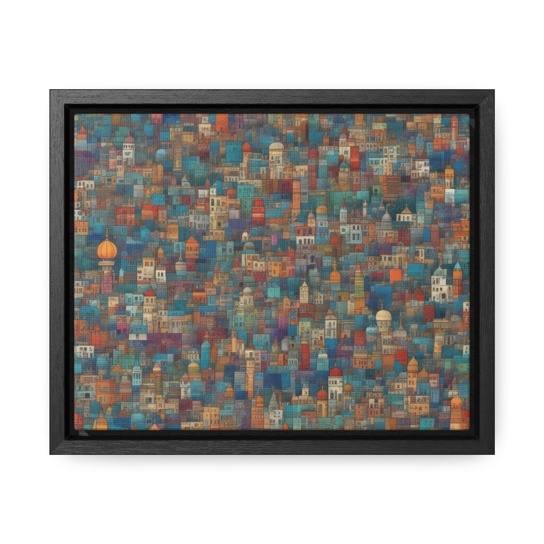 Gaza Drawing Gaza City Sprawling Cityscape Canvas Giclee Print, Wall Art Decor ...